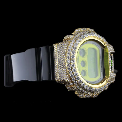 Luxury G-Shock with Full Yellow Case Moissanite Diamond Watch