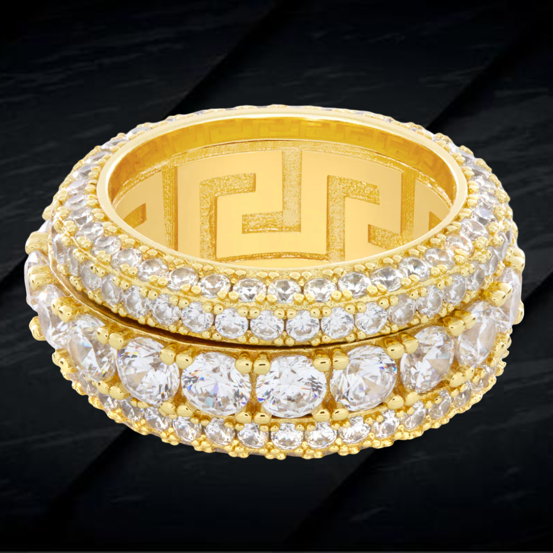 Luxury Iced Out Moissanite VVS Round Diamond Band Ring