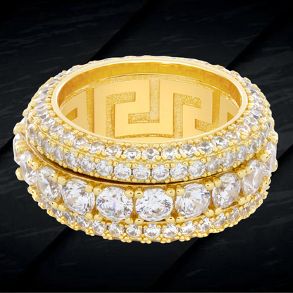 Luxury Iced Out Moissanite VVS Round Diamond Band Ring