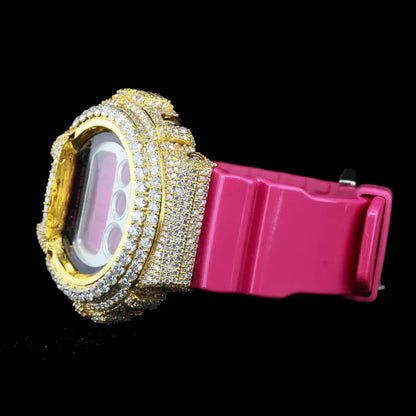 Luxury G-Shock Full Yellow Case Moissanite Diamond Watch