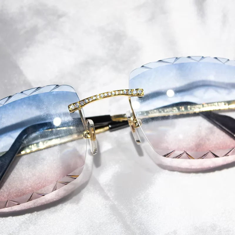 Title: Iced Out Stainless Steel Handmade Setting VVS Moissanite Diamond Glasses