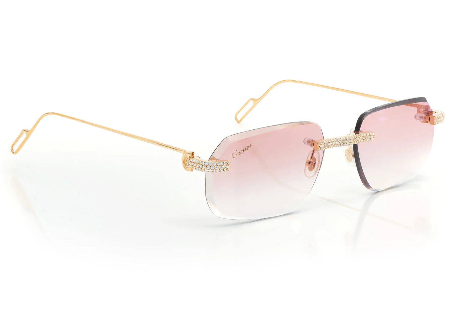 Luxury Women Sunglasses Popular Rimless Diamonds Completely Iced Out Luxurious Men Designer Sunglasses