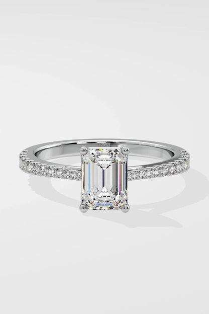 Emerald Cut 1.5 CT Lab Grown Diamond Simple Solitaire Daily Wear Ring for Women