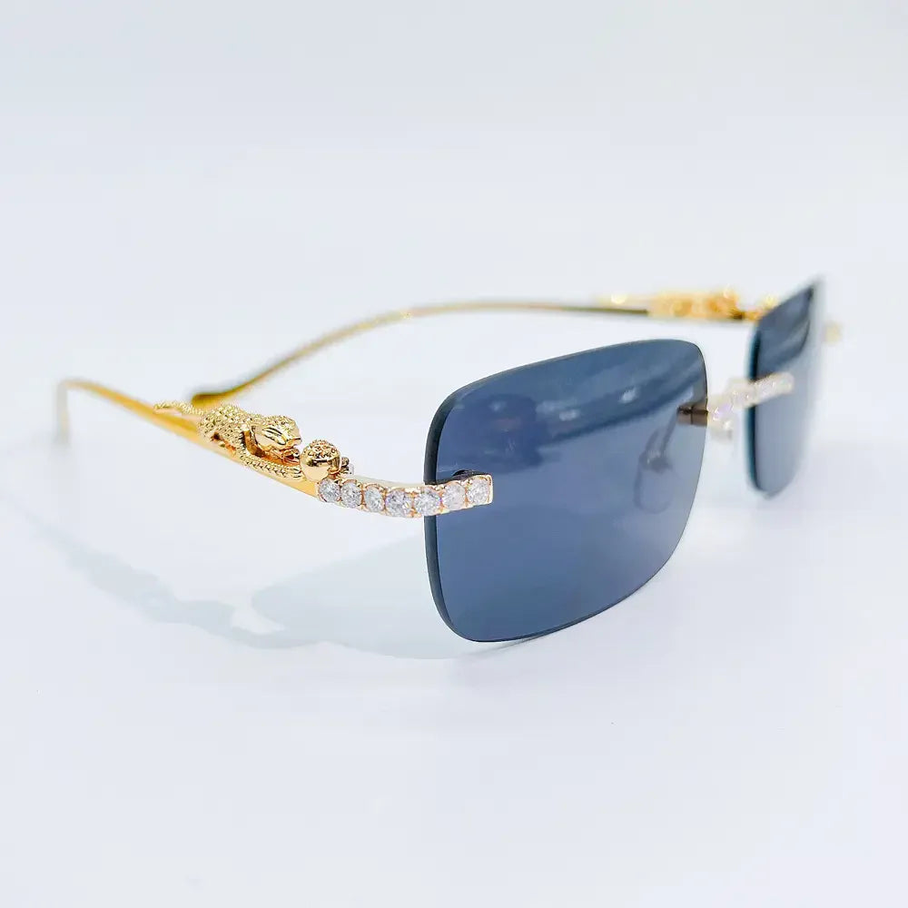 Iced Out Men and Women Rapper Sunglasses with Moissanite Diamond