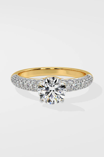 1.5 CT Lab Grown Diamond Pave Set Solitaire Engagement Diamond Ring