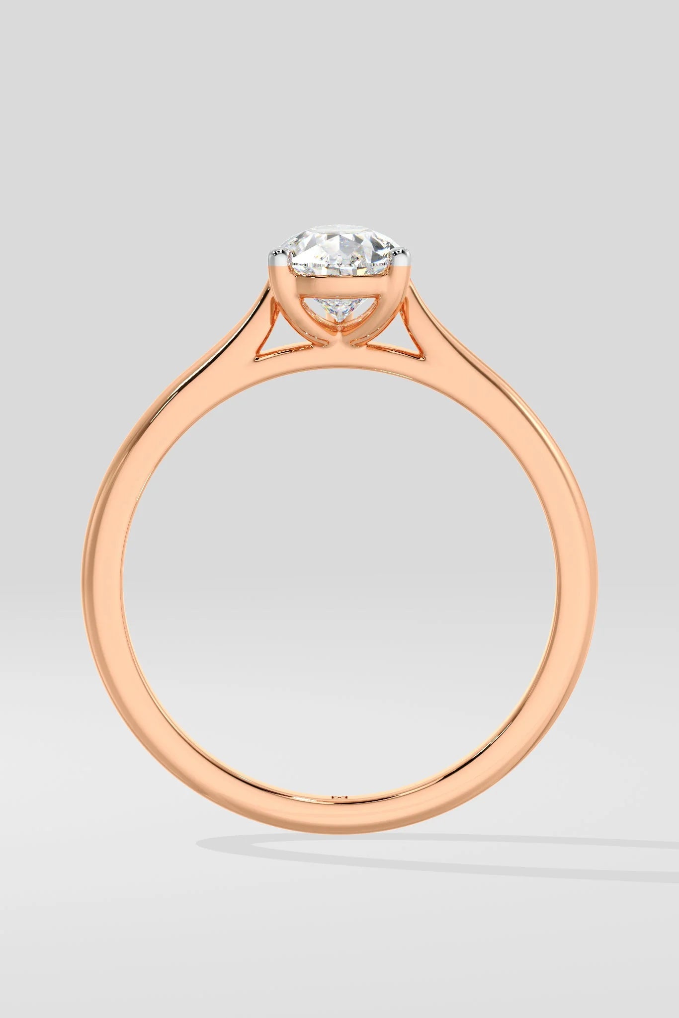 Pear Cut 1 CT Lab Grown Diamond Simple Solitaire Engagement Ring