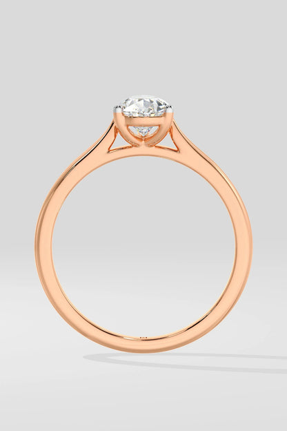 Pear Cut 1 CT Lab Grown Diamond Simple Solitaire Engagement Ring