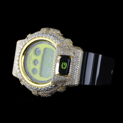 Luxury G-Shock with Full Yellow Case Moissanite Diamond Watch