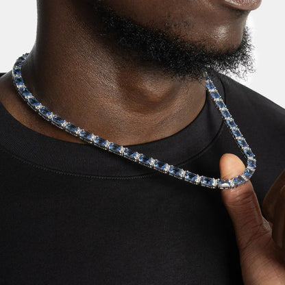 Moissanite VVS Round Diamond & Stone Emerald Cut Diamond Tennis Chain