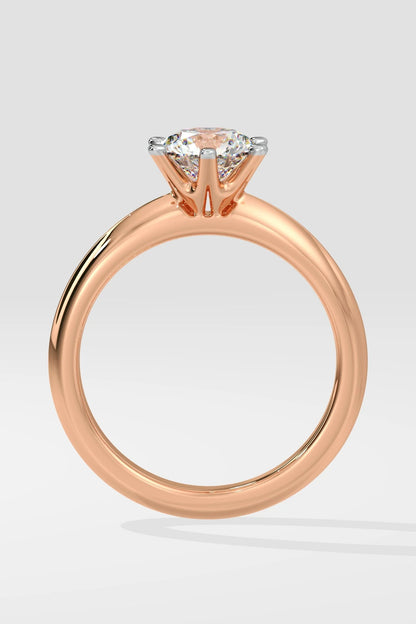 1 CT Round Cut Lab Grown Diamond Simple Luxury Solitaire Daily Wear Women's Ring