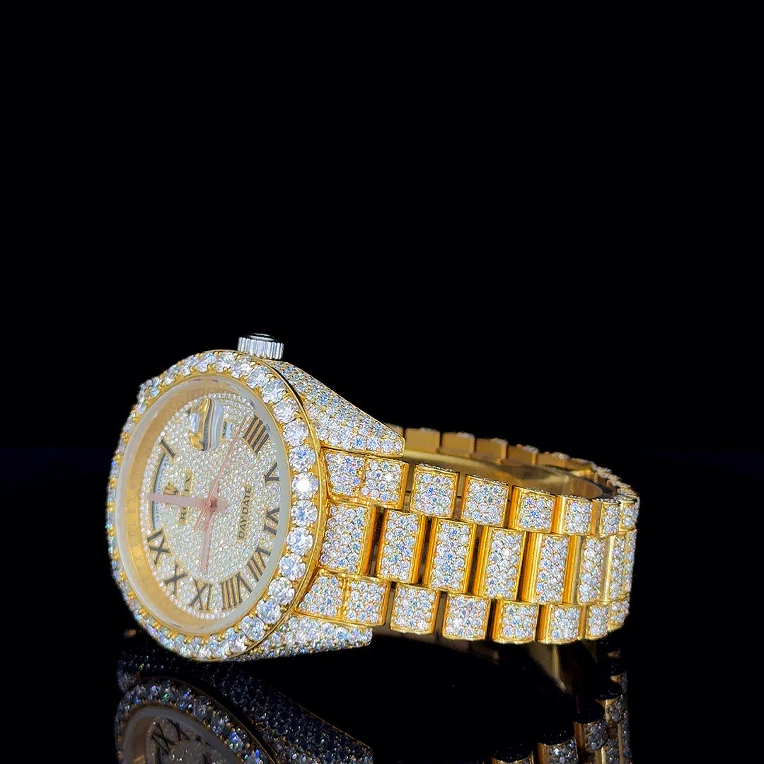 Rolex Two-Tone Oyster Bracelet Roman Dial Moissanite Diamond Luxury Watch