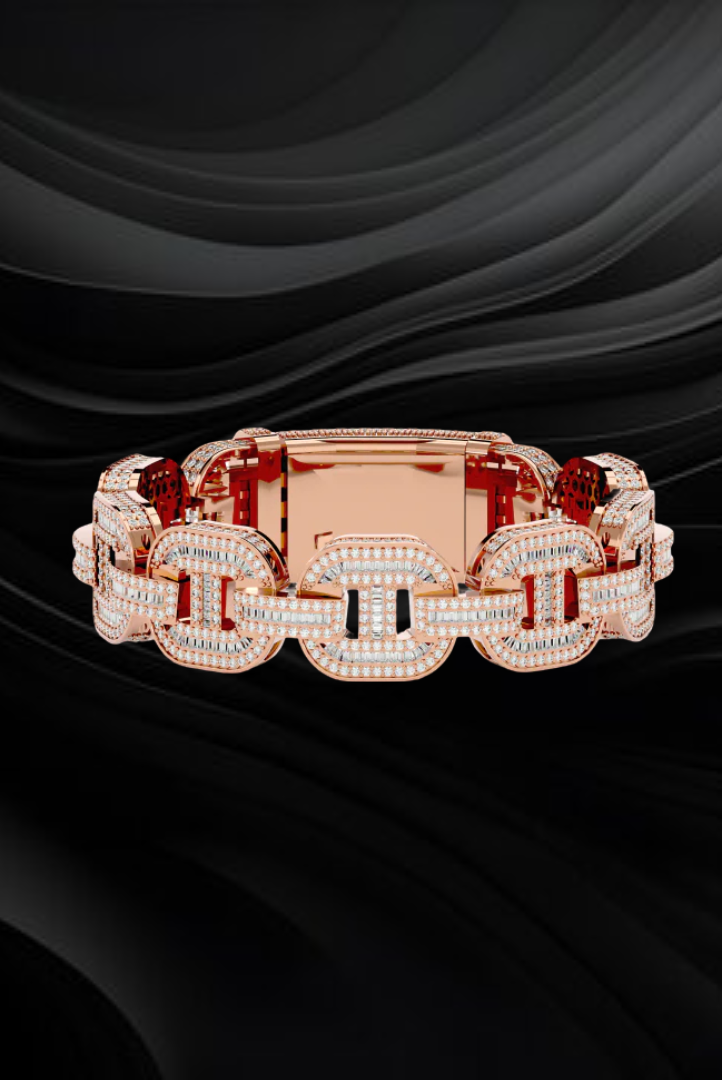 Fully Iced Chain Link Moissanite VVS Diamond Bracelet
