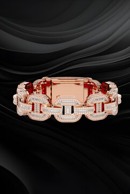 Fully Iced Chain Link Moissanite VVS Diamond Bracelet