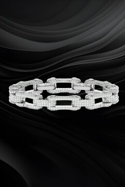Moissanite VVS Diamond Round Chain Type Link Bracelet