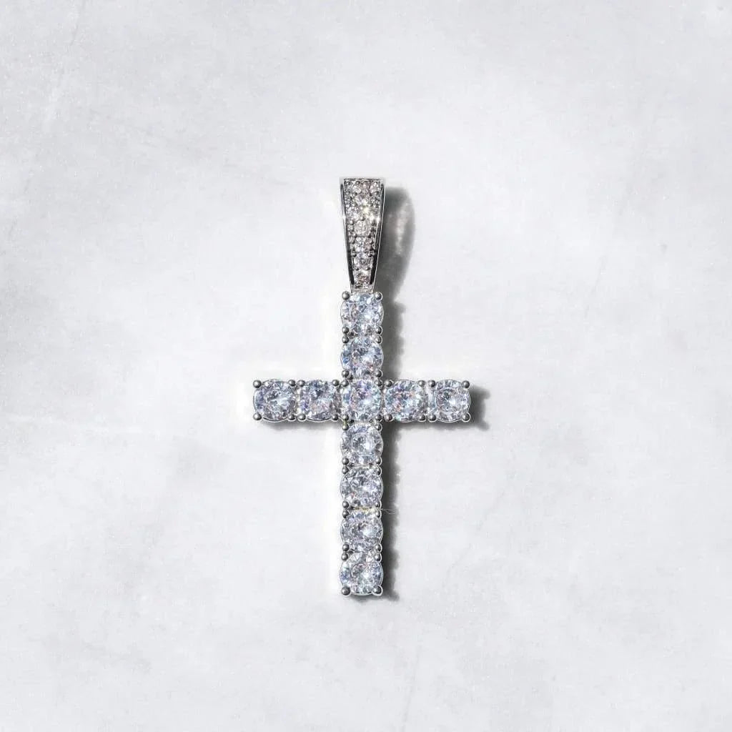 Iced Out Moissanite VVS Diamond Cross Pendant