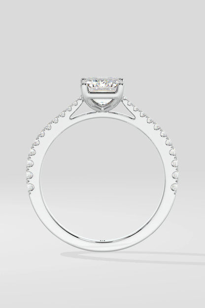 Emerald Cut 1.5 CT Lab Grown Diamond Simple Solitaire Daily Wear Ring for Women