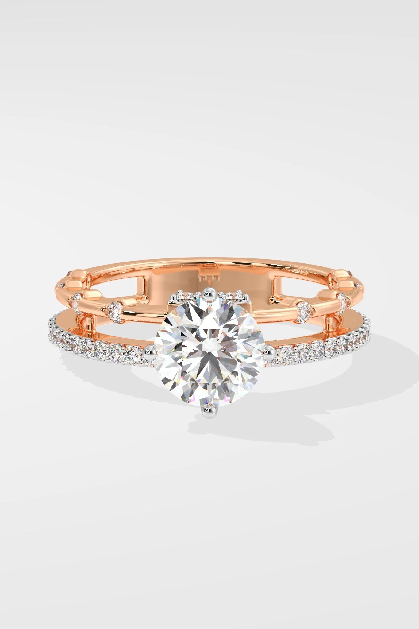 Round 1.5 CT Lab Grown Diamond Split-Shank Solitaire Engagement Ring
