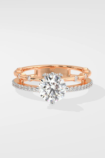Round 1.5 CT Lab Grown Diamond Split-Shank Solitaire Engagement Ring