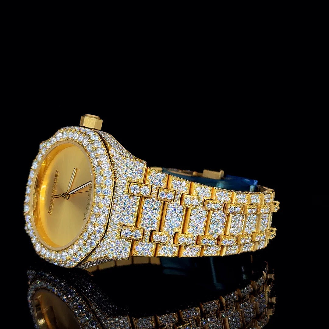 Audemars Piguet Two-Tone Full Gold Dial Moissanite Diamond Luxury Watch