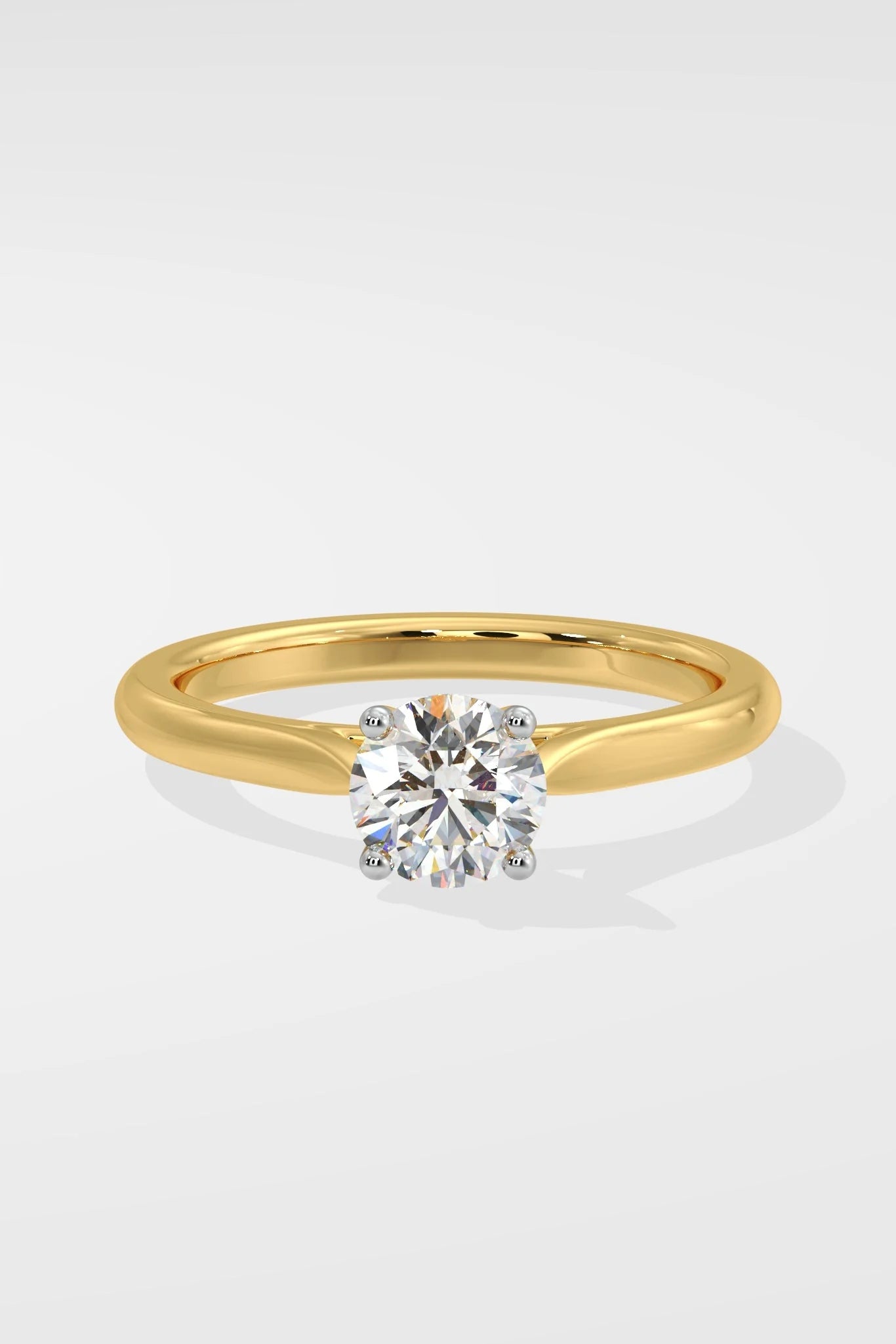 1 CT Round Cut Lab Grown Diamond Simple Luxury Solitaire Ring