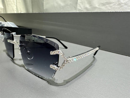 Luxury Handmade Setting and Pass Diamond Tester VVS Moissanite Diamond Sunglasses for Men Women