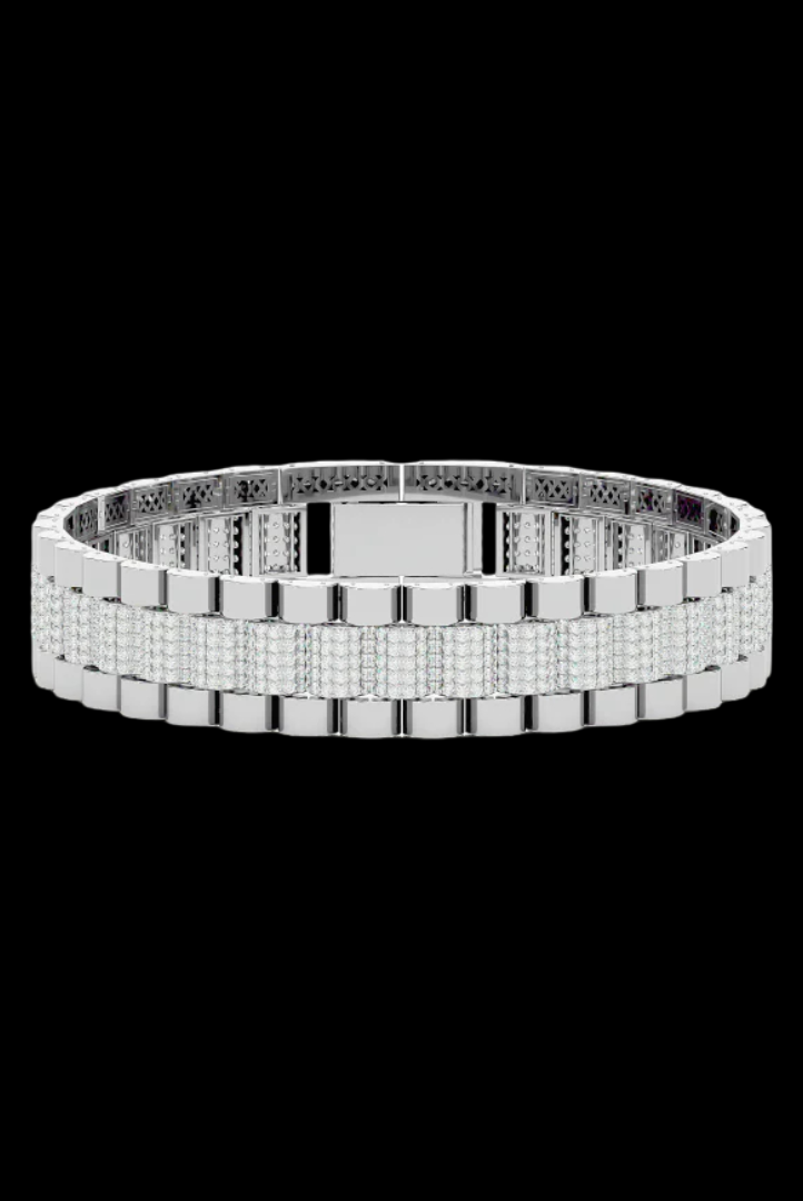 Round Drip Link Custom VVS Moissanite Diamond Bracelet