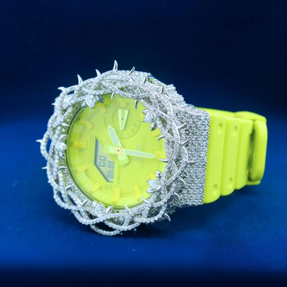 Luxury G-Shock with Full White Thrones Moissanite Diamond Watch