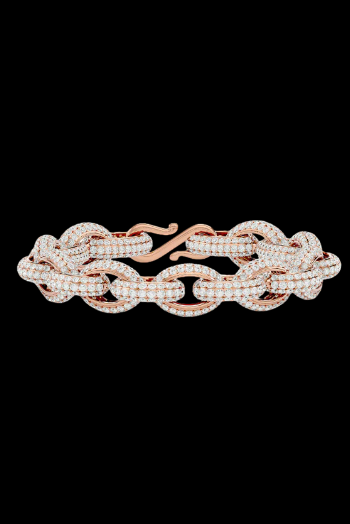 Custom Iced VVS Moissanite Prong Chain Link Bracelet