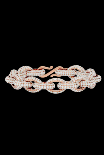 Custom Iced VVS Moissanite Prong Chain Link Bracelet