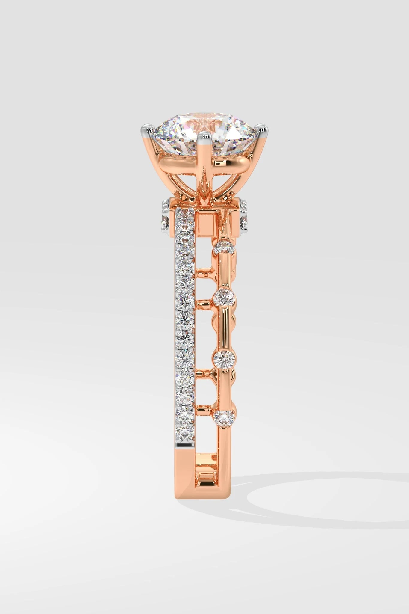 Round 1.5 CT Lab Grown Diamond Split-Shank Solitaire Engagement Ring