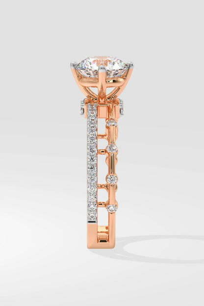 Round 1.5 CT Lab Grown Diamond Split-Shank Solitaire Engagement Ring