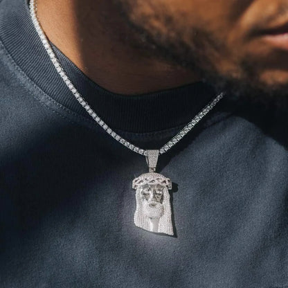 Moissanite VVS Sterling Silver Iced Out Jesus God Pendant