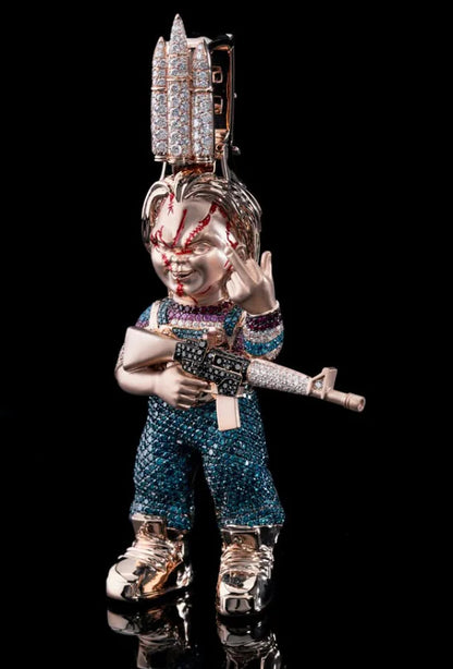 Moissanite VVS Diamond Customized Brangao Horror Doll Pendant
