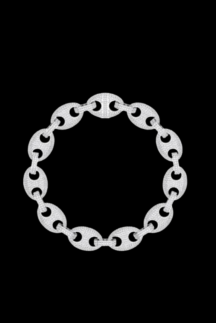 Round Chain Link Moissanite VVS Diamond Eternity Bracelet