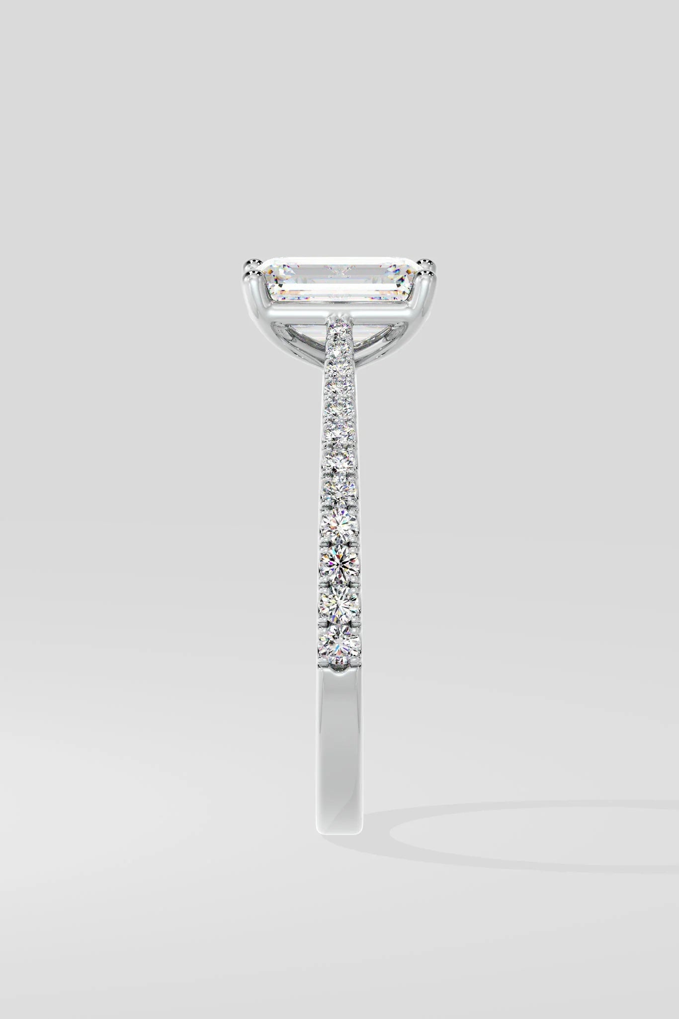 Emerald Cut 1.5 CT Lab Grown Diamond Simple Solitaire Daily Wear Ring for Women