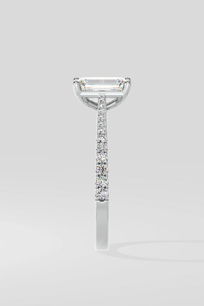 Emerald Cut 1.5 CT Lab Grown Diamond Simple Solitaire Daily Wear Ring for Women