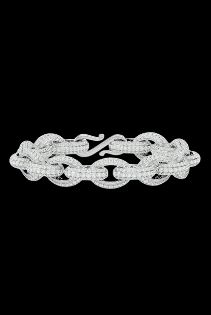 Custom Iced VVS Moissanite Prong Chain Link Bracelet