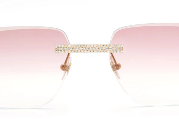 Luxury Women Sunglasses Popular Rimless Diamonds Completely Iced Out Luxurious Men Designer Sunglasses