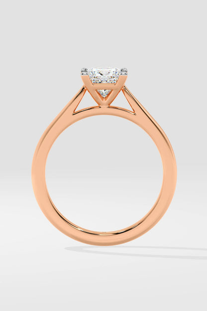 1 CT Princess Cut Lab Grown Diamond Prong Set Simple Solitaire Ring