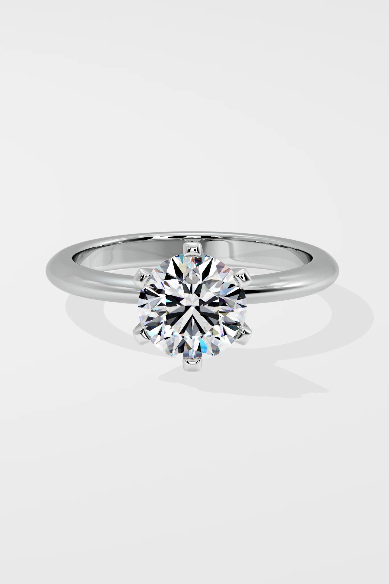 1.5 CT Round Cut Lab Grown Diamond Solitaire Simple Daily Wear Women's Ring