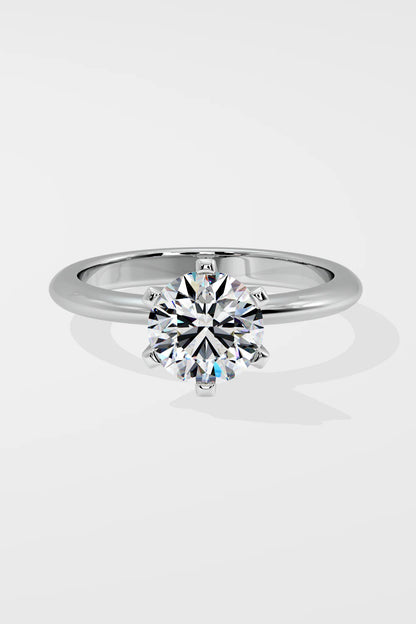 1.5 CT Round Cut Lab Grown Diamond Solitaire Simple Daily Wear Women's Ring