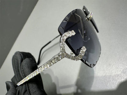 Luxury Handmade Setting and Pass Diamond Tester VVS Moissanite Diamond Sunglasses for Men Women