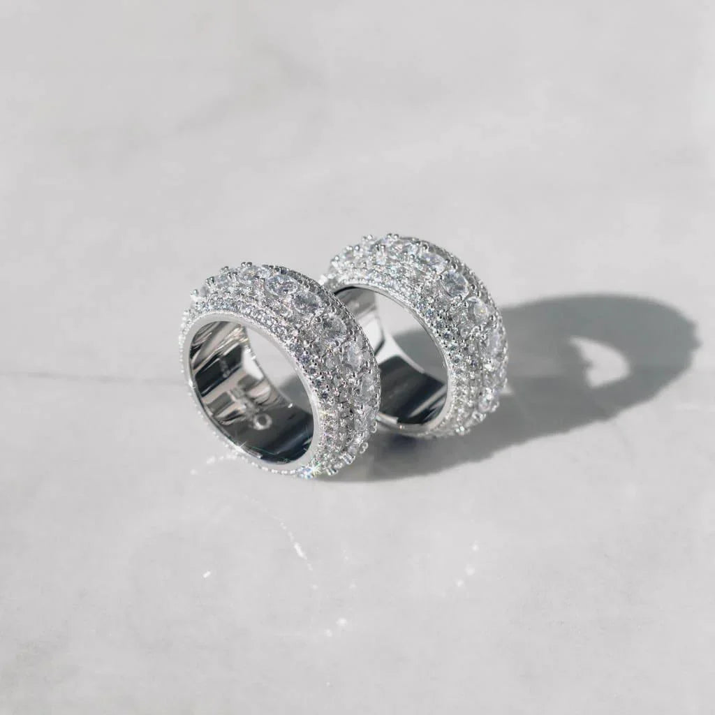MOISSANITE VVS 0.15 CT ROUND DIAMOND ETERNITY UNISEX ICED OUT RING