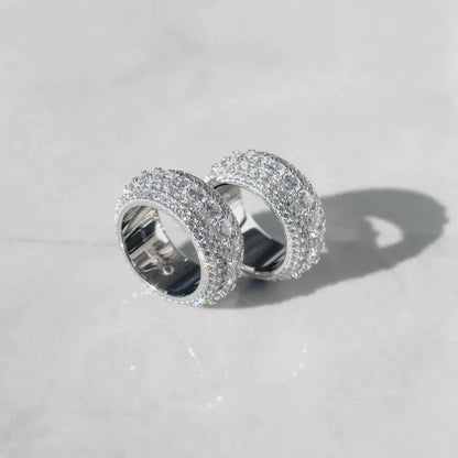 MOISSANITE VVS 0.15 CT ROUND DIAMOND ETERNITY UNISEX ICED OUT RING