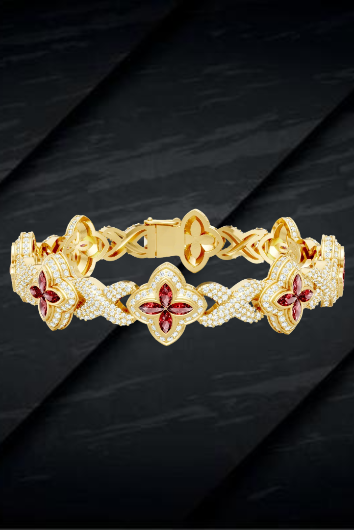 Moissanite VVS Diamond Pink Candy Enfinity Link Women's Beautiful Bracelet