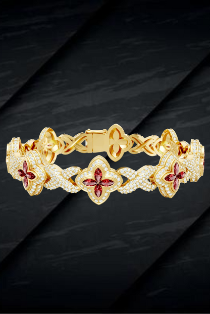 Moissanite VVS Diamond Pink Candy Enfinity Link Women's Beautiful Bracelet