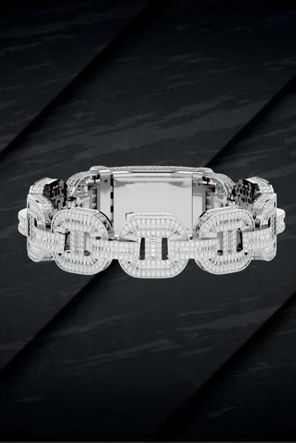Fully Iced Chain Link Moissanite VVS Diamond Bracelet