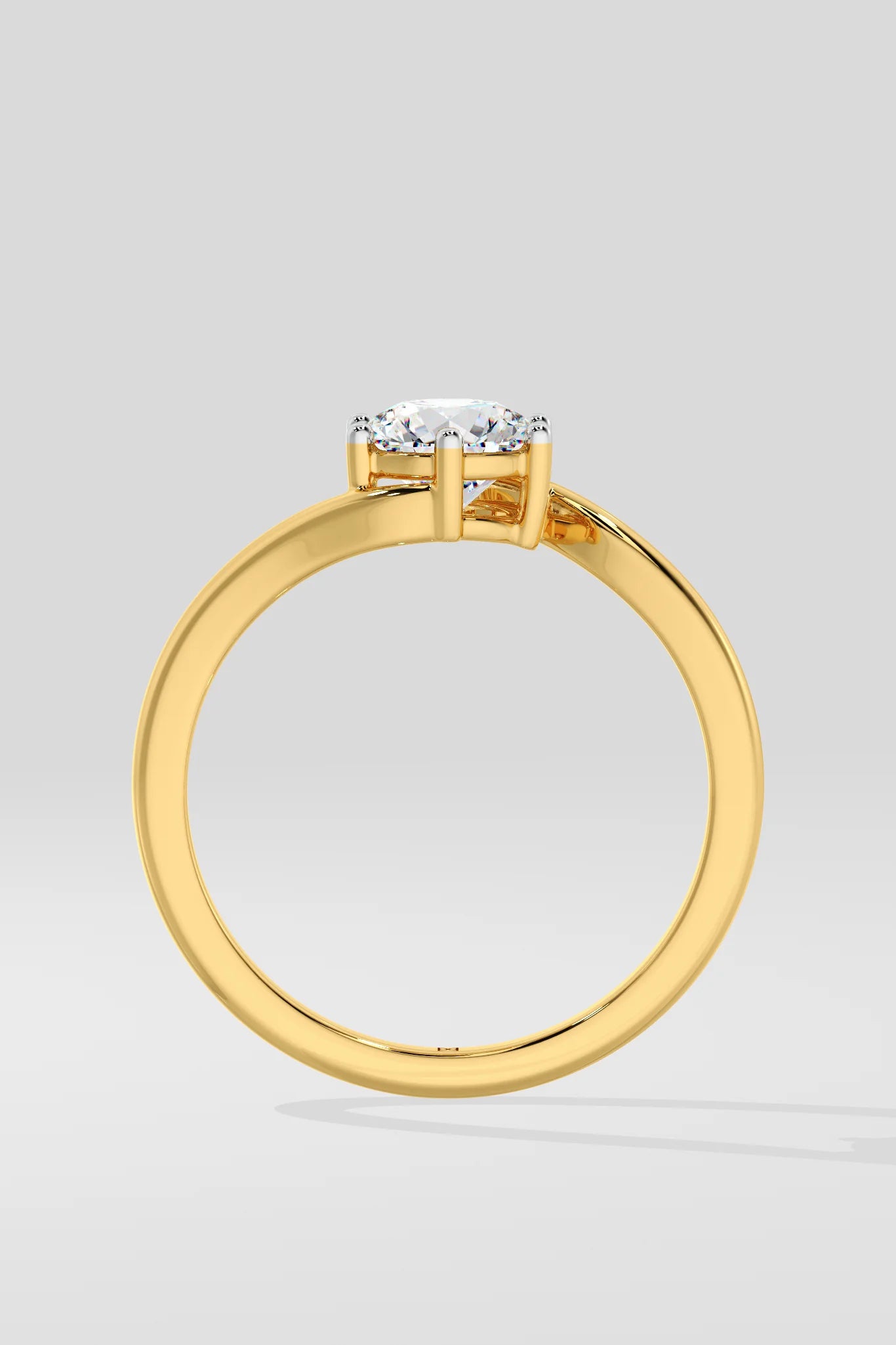 Round 1.5 CT Lab Grown Diamond Snake Band Solitaire Unique Ring