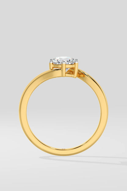 Round 1.5 CT Lab Grown Diamond Snake Band Solitaire Unique Ring