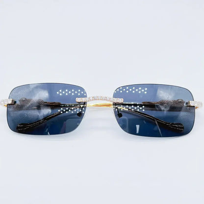 Iced Out Men and Women Rapper Sunglasses with Moissanite Diamond